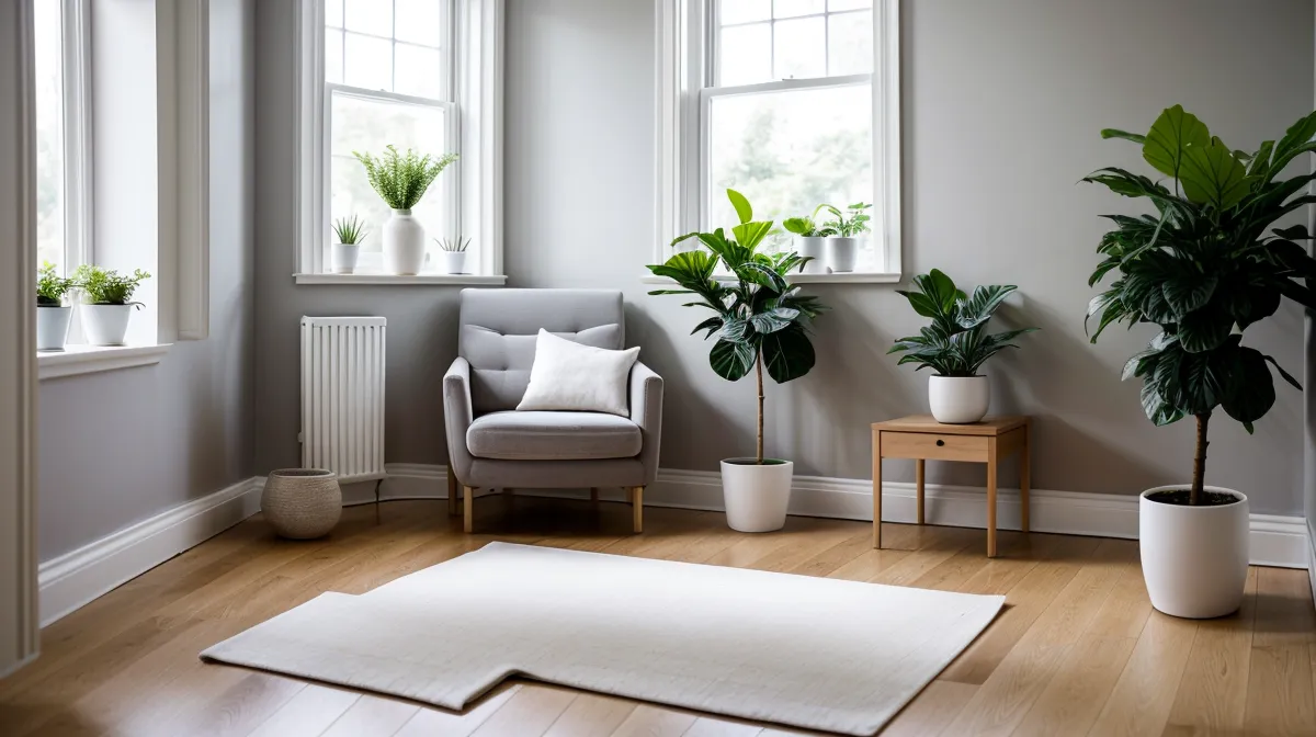 Meditation bei Reizüberflutung: hochsensible UX-Designerin sammelt sich vor dem Arbeitstag