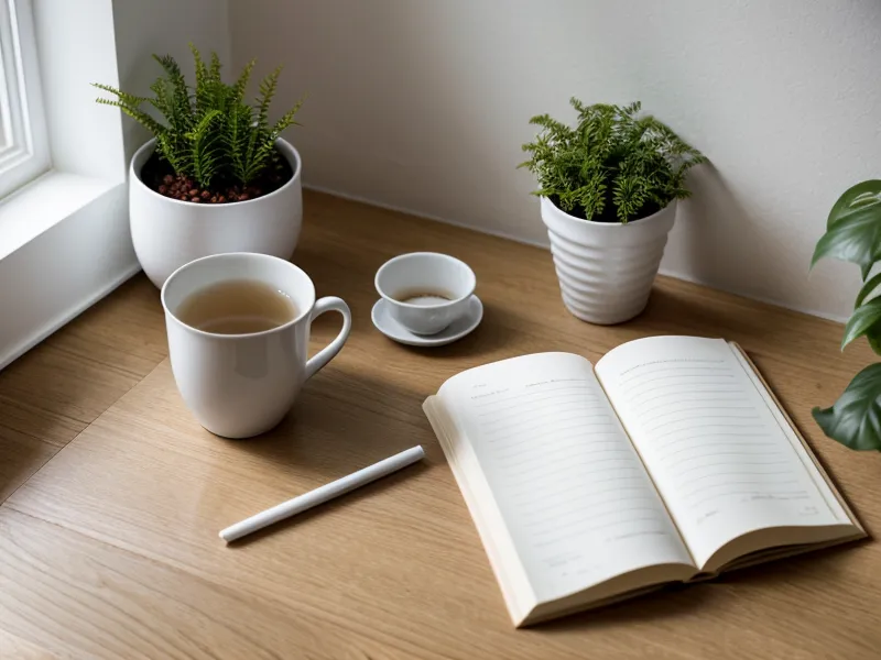 Nahaufnahme einer Designerhand, die organische Muster in ein Notizbuch skizziert – kreativer Flow durch Naturmeditation